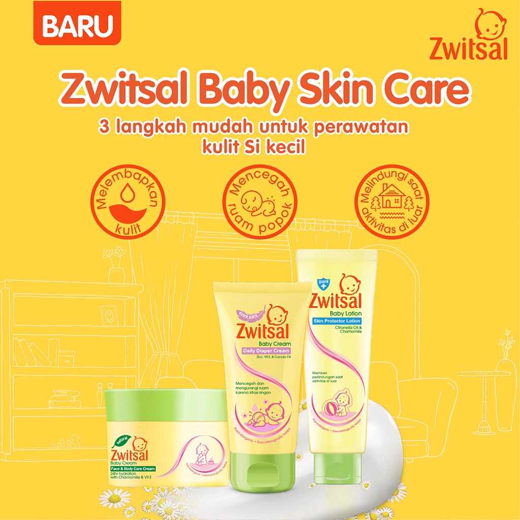 Bisa COD Zwitsal Baby Cream Extra Care Zinc 50 mL