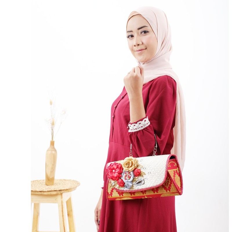 PSH Clutch Pesta Tapis Bordir Clutch Party Fashion Wanita