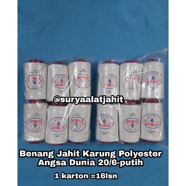 Benang Karung 20/6 Angsa putih 1karton 16lusin =rp.1.800.000/16lsn