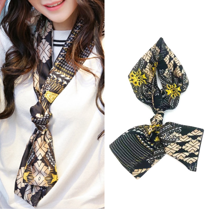 Syal Scarf Leher / Syal Scarf Rambut Kepala Bahan Silk Immitation / Syal Scarf Wanita Korean Fashion Style Impor / Scraf Leher / Scarf Tas Wanita