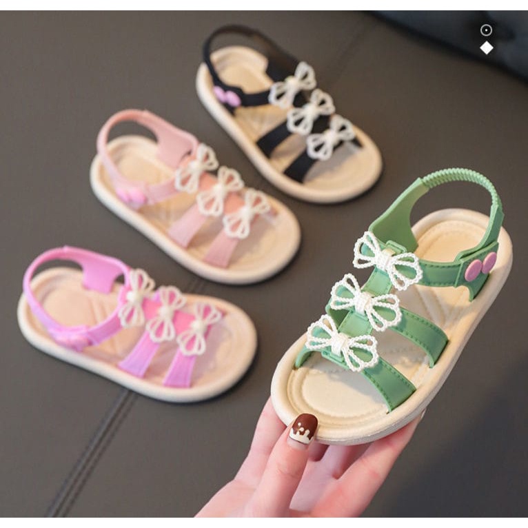 SANDAL ANAK PEREMPUAN UMUR 2-7 TAHUN MOTIF PITA PUTIH