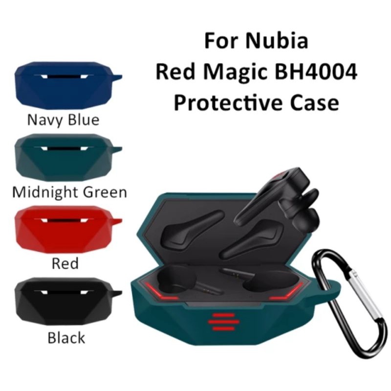 Case Casing Silicon Nubia Red magic Tws Cyberpod BH4004 + Carabiner