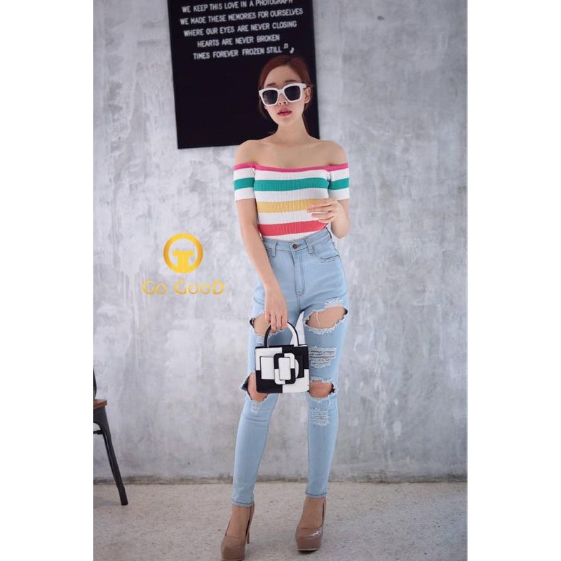 Sabrina Rajut Atasan Wanita Style Korea Import Bangkok Premium BKK T0004