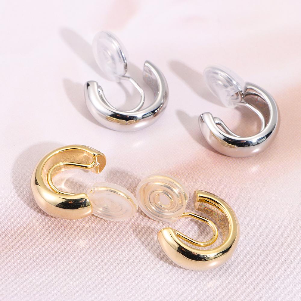 Lily Chunky Hoop Ear Clip Hot Perhiasan Hadiah Baru Trendi Cubic Zirconia Telinga Manset