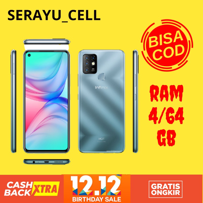 HP Android INFINIX Hot 10 Play ram 4/64GB Garansi Resmi