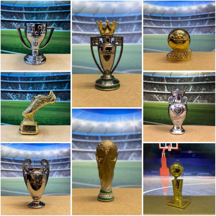 Figure Miniatur Piala Trofi Liga Inggris-Liga Champions-Piala Dunia