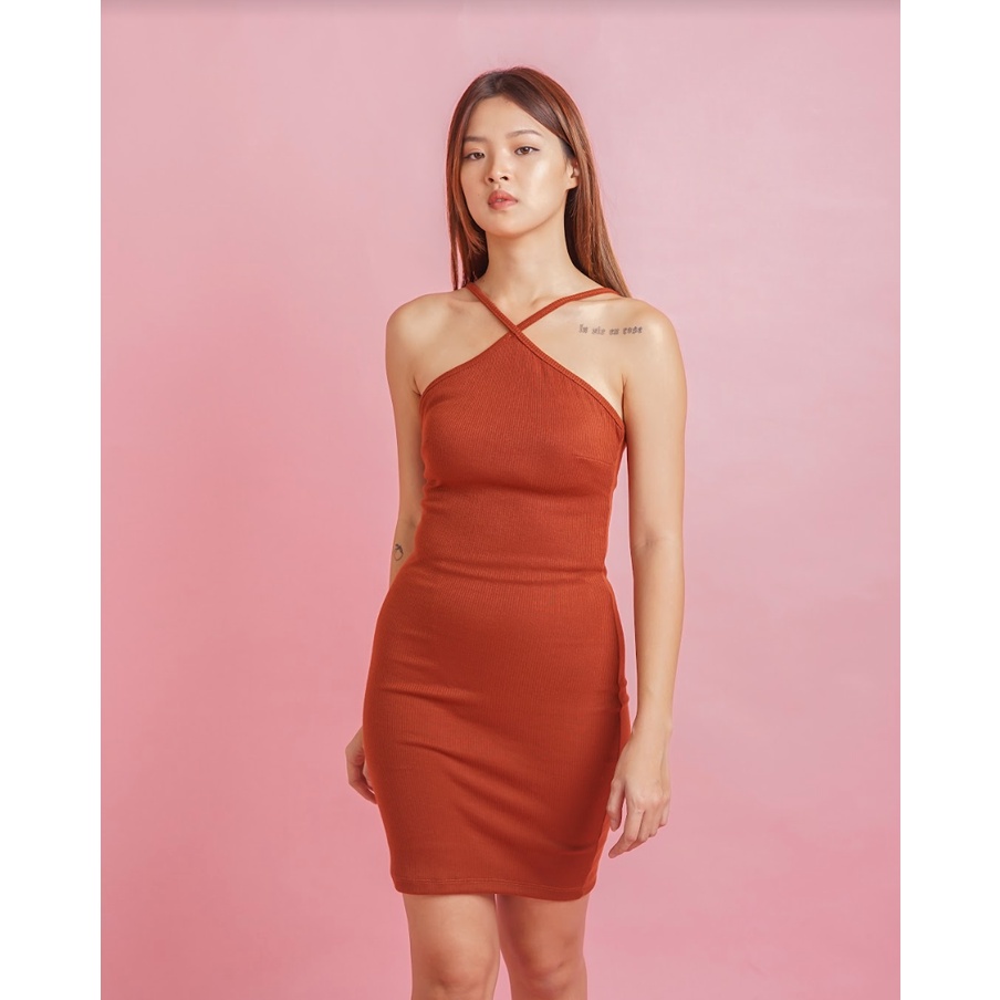 MODAVIE - VELIKA Dress Sexy Bodycon Dress Halter Dress Midi Dress Elegant Dress Korean Style