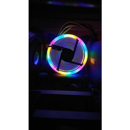 Fan Casing XBT Thunder RGB Auto Fan Casing 12CM Double RING LED Fan Case XB-112