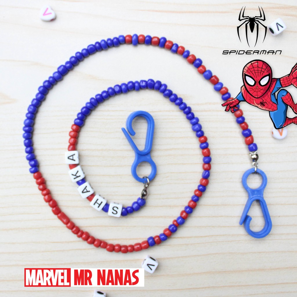 Strap Masker Superhero Anak Laki-laki FREE NAMA Gantungan Kalung Masker Anak Motif Pahlawan