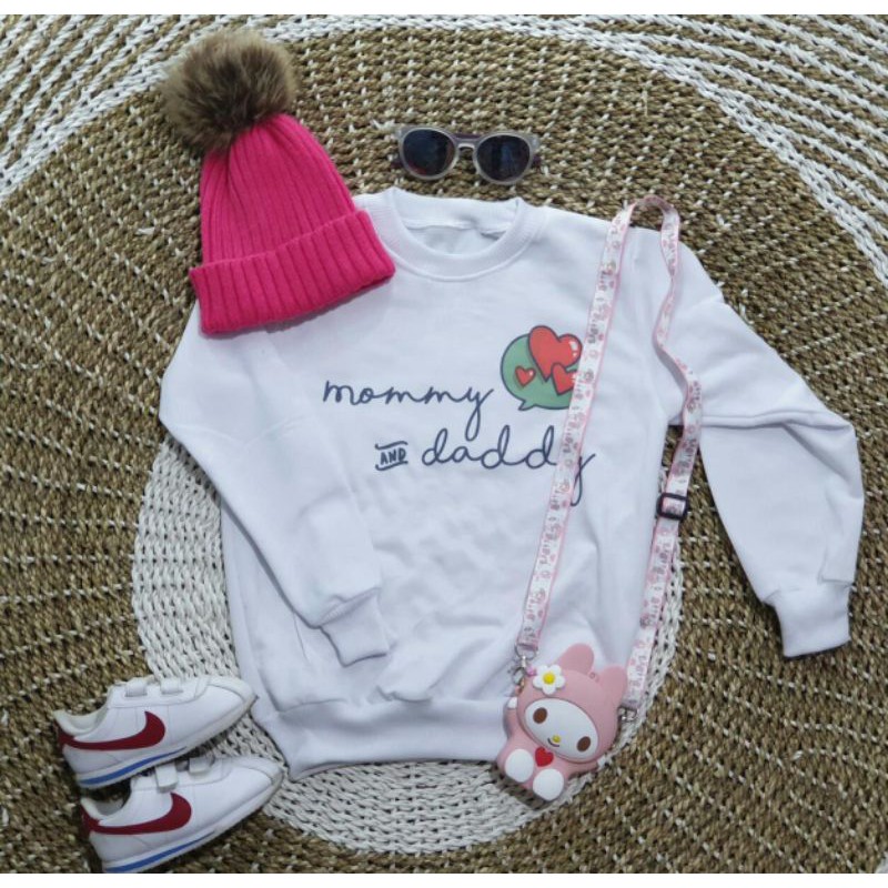 SWEATER ANAK PEREMPUAN LOVE MOMMY&amp;DADDY - SWEATER ANAK LEMBUT TERLARIS