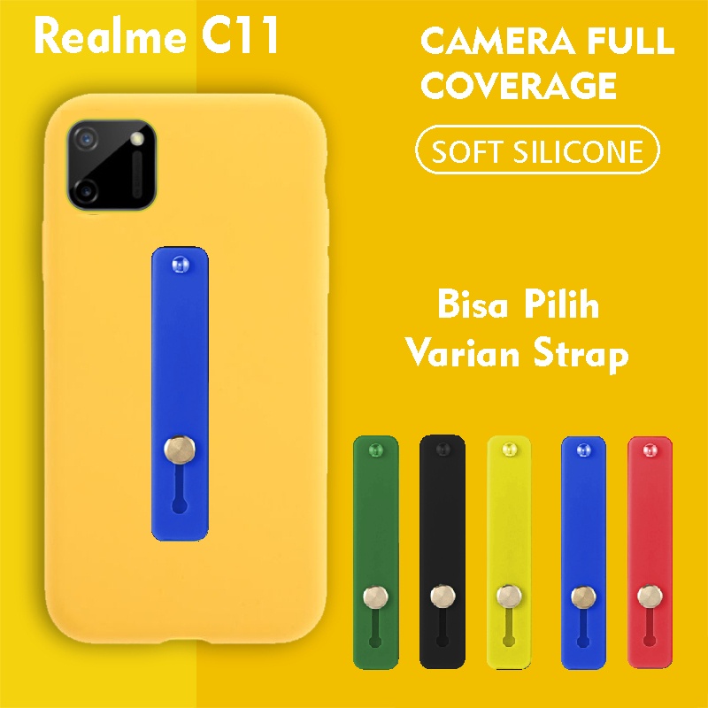 Softcase Silikon Baby Skin 3D Camera For Realme C11 Free Strap Holder