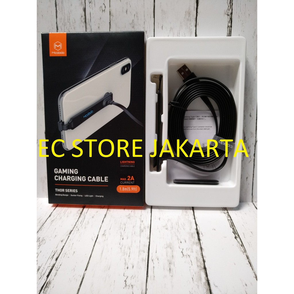 Kabel Lightning McDodo Gaming Charging Cable Thor Series 1.8M Black