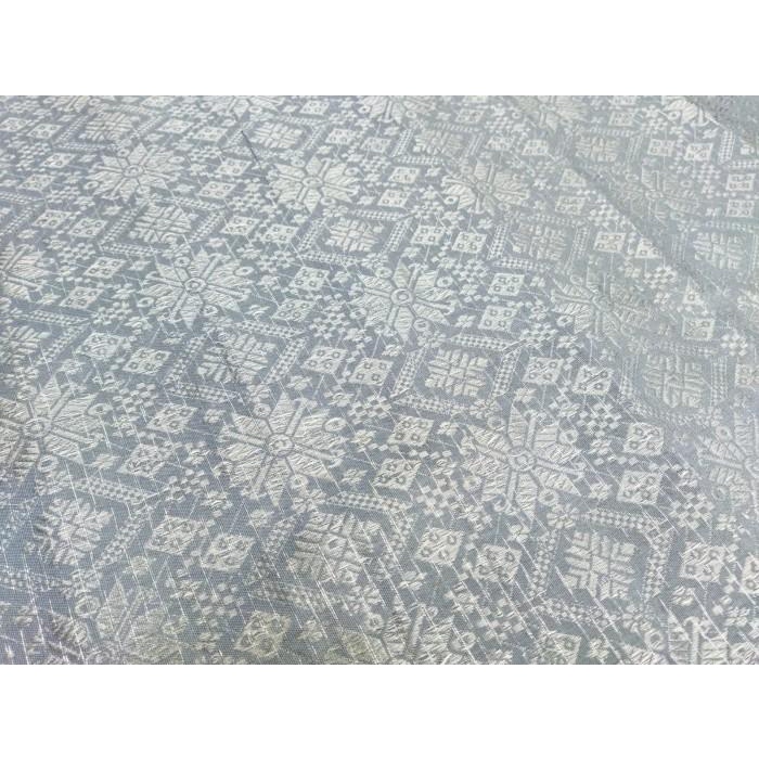 Songket Mesin Motif 4 Warna Abu Pastel Benang Silver Bahan Kain Tenun 050