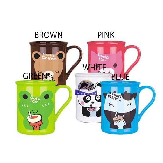 GELAS mug jumbo PLUS KARAKTER LUCU  600ml tebal TANPA TUTUP