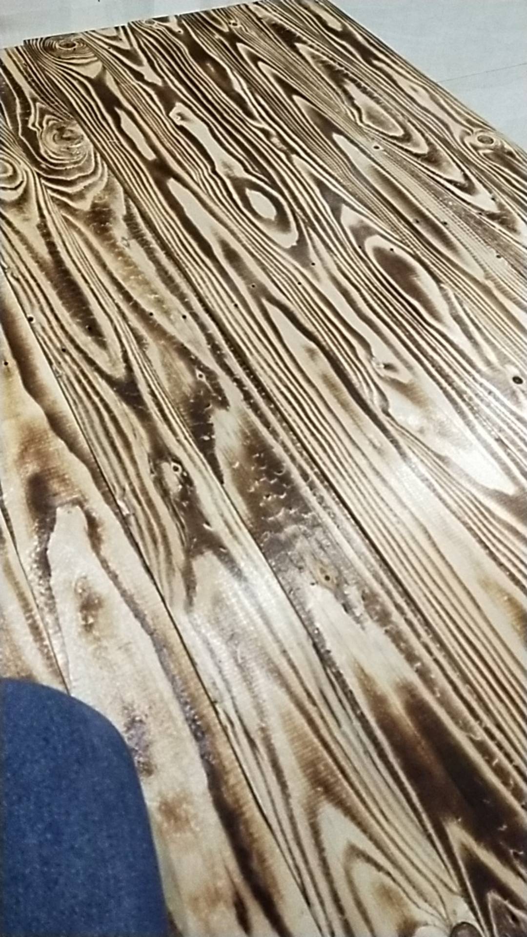 Papan Kayu Jati Belanda Motif Bakar & Polos 100cm