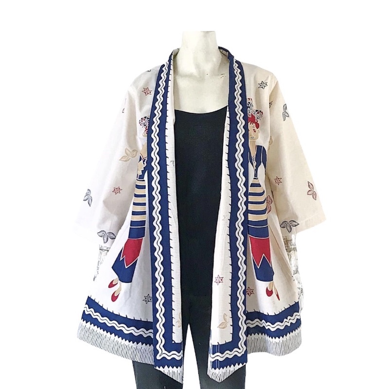 [Pilih motif] VEST BATIK - OUTER BATIK KIMONIK - Outer Scarf jumputan Hand made batik - BOLERO BATIK
