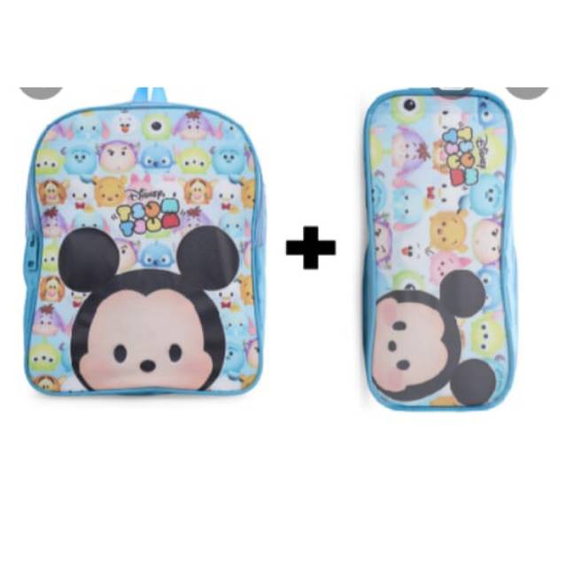 Tas Anak Disney Tsum Tsum + Pensil Case Blue