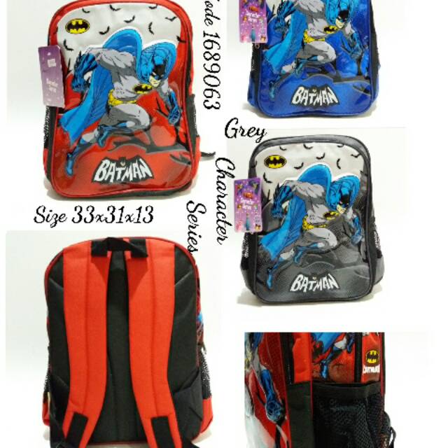 Tas sekolah ransel backpack anak cowo merk Character CS1689063 tas karakter batman