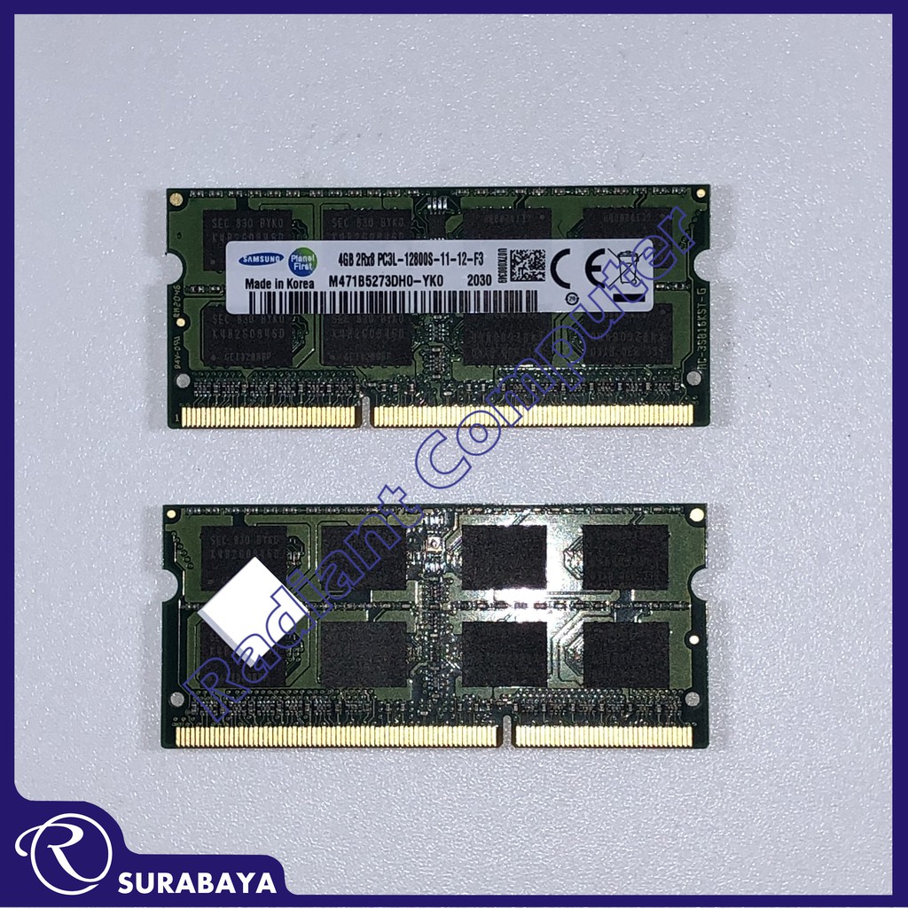 RAM Memory Laptop SODIMM Samsung DDR3 4GB PC3L-12800 DDR3L-1600