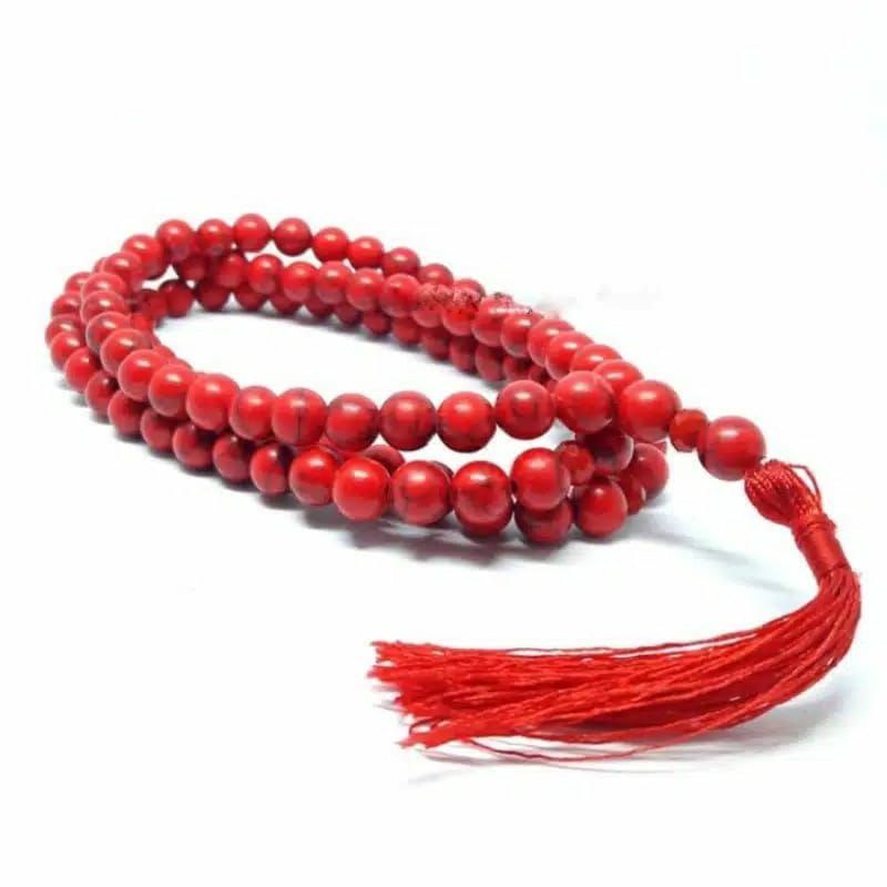 (Cod) Tasbih Batu Red Marjan Original 99 Butir