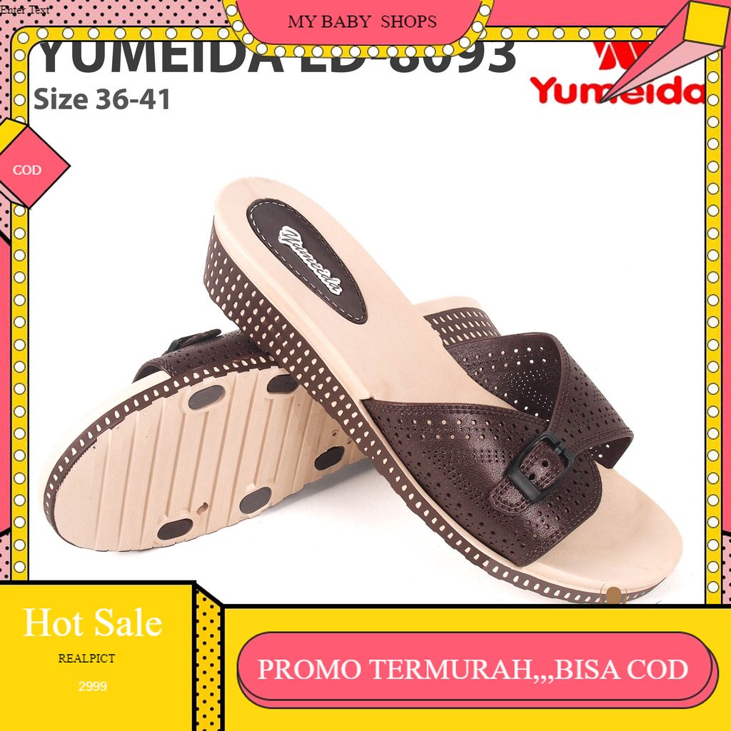 SANDAL WANITA FLAT LD 8093 -SANDAL KARET WANITA