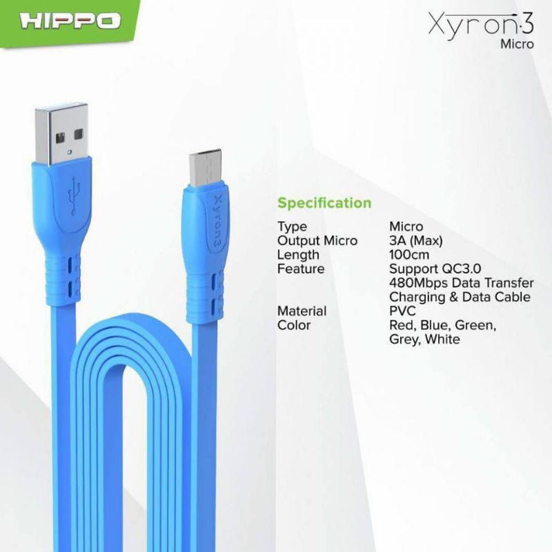 Kabel Data HIPPO Micro Usb 3.A Fast Charging 480mbps CABY-5