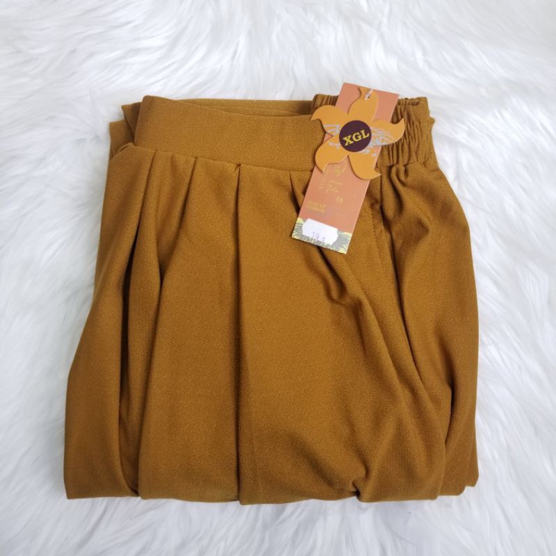 KULOT POLOS PREMIUM MODEL JATUH LURUS JUMBO  ALLSIZE MUAT S M L Xl  XXL-Mustard