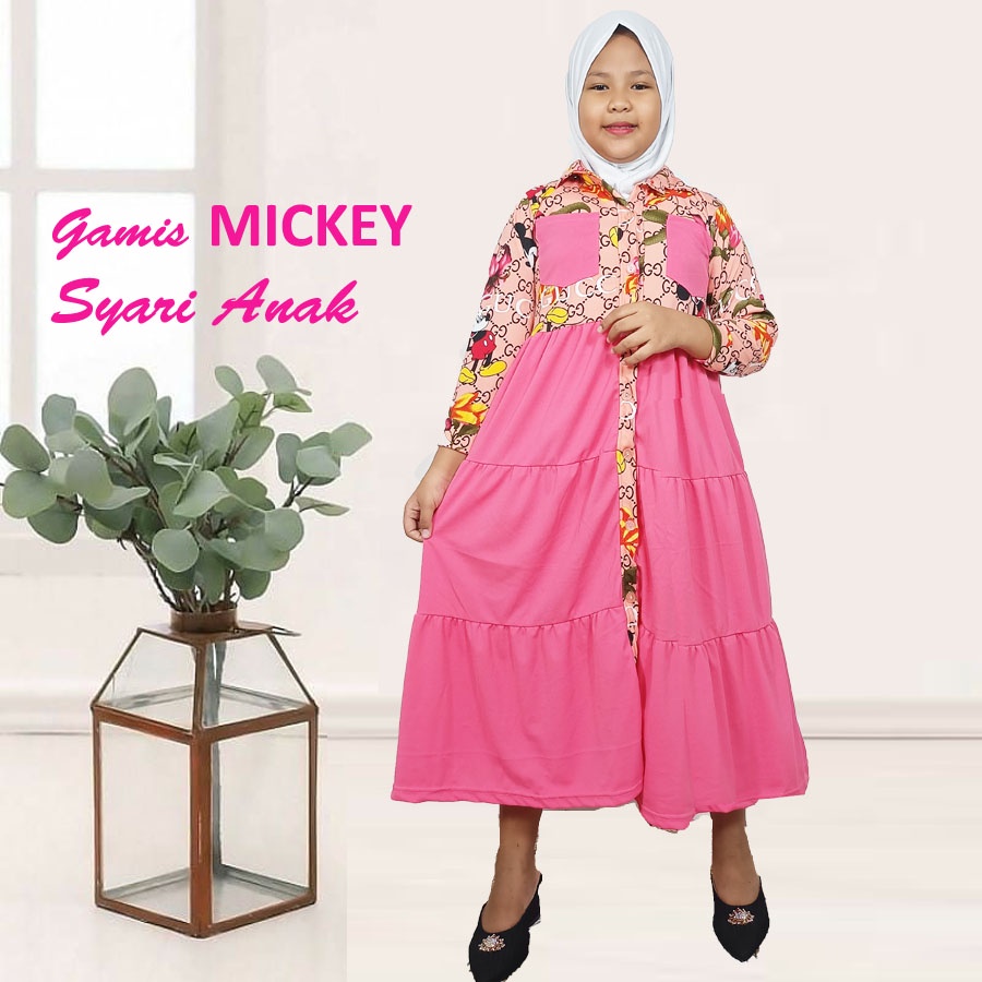 CARLINA GAMIS MICKEY SYARI LOLY ANAK 3-12tahun
