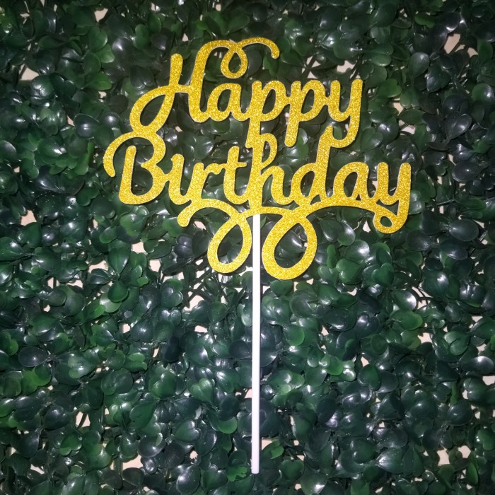 

Ht6362D Cake Topper Happy Birthday / Hiasan Kue - Emas Ht5