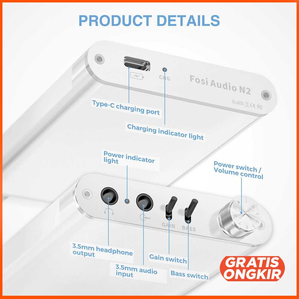Audio Mini HiFi Stereo Headphone Amplifier Portable - N2