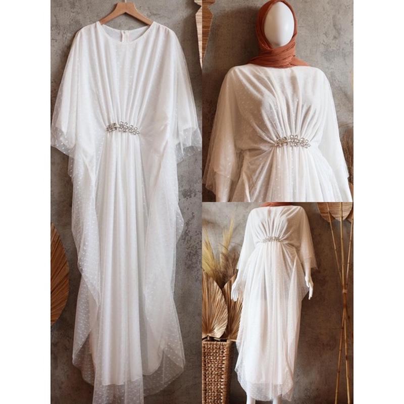 Jumbo Gamis Kaftan Yumna Arabian Renda Big Size Longdress Jumbo Madinah Mutiara Kaftan - Kaftan Mode