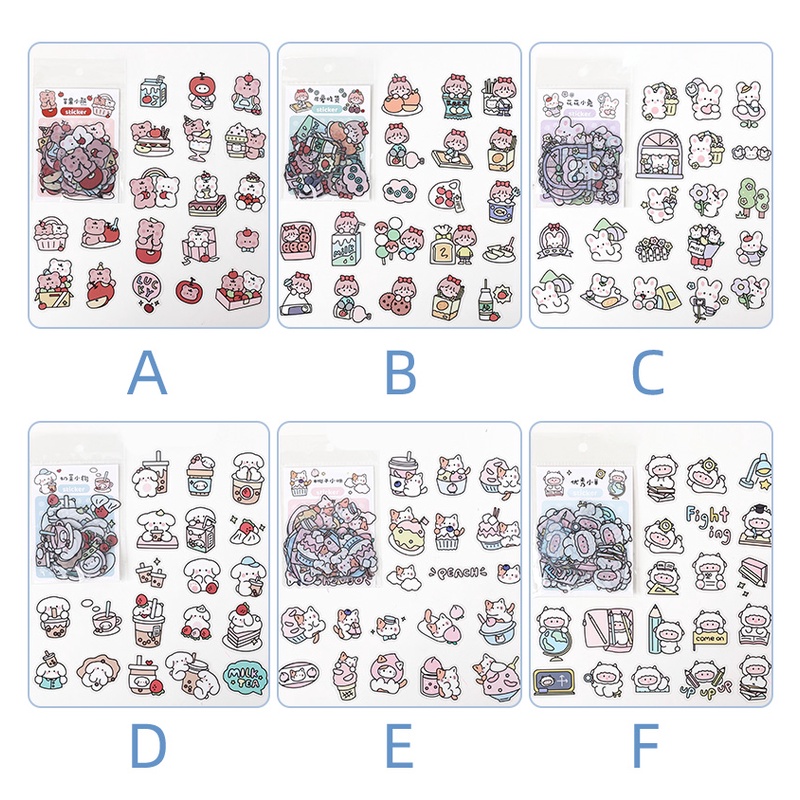 40pcs Stiker Desain Kartun Lucu Model Anti-Air Untuk Dekorasi