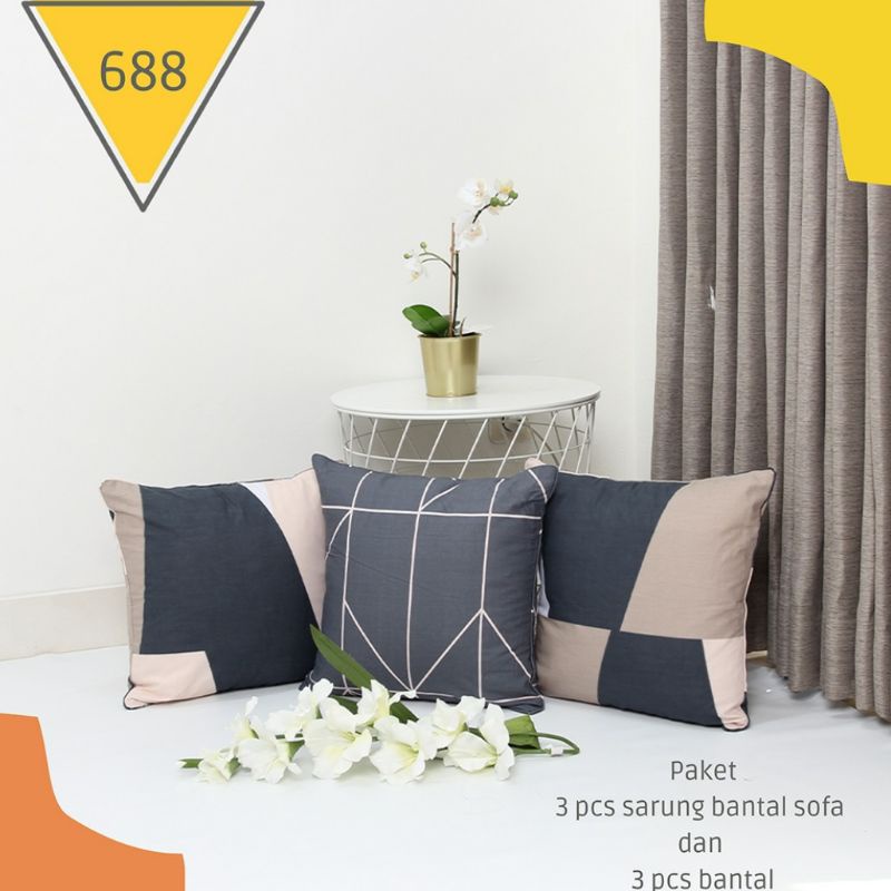 BANTAL SOFA 50X50 ( 3 PCS ) dan SARUNG BANTAL(3 PCS)