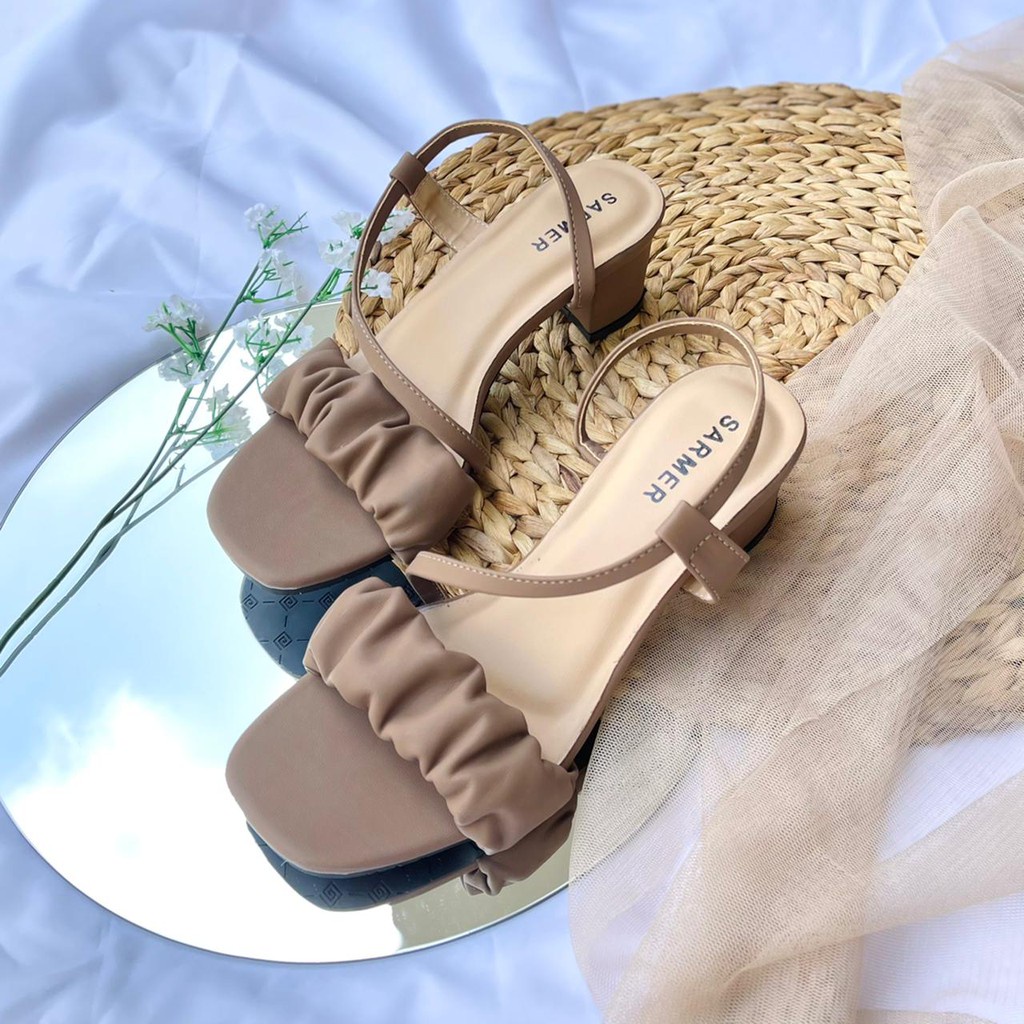High Heels Hak Tahu Chungky Sandal Tali Wanita/Sepatu Pesta Hak Tinggi |Sendal Block Heel Casual For
