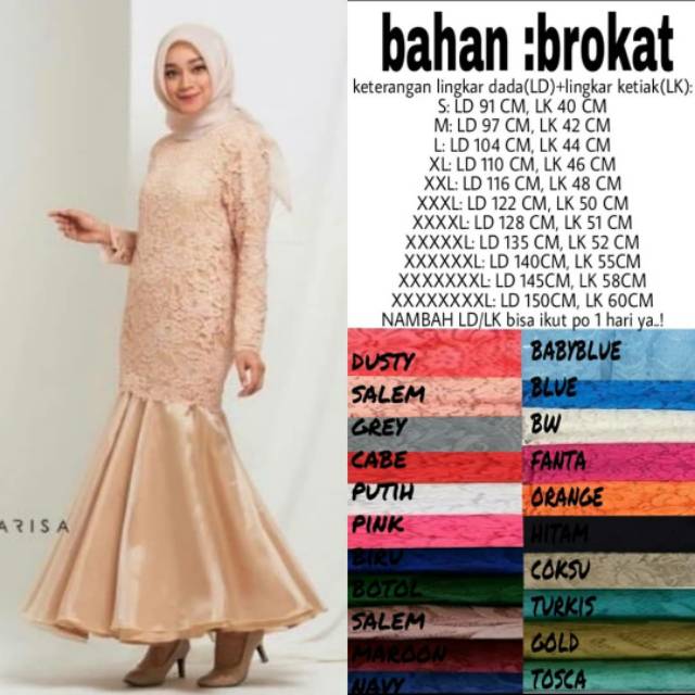 Maxi dress mermaid duyung brukat jumbo Bigsize ld 150
