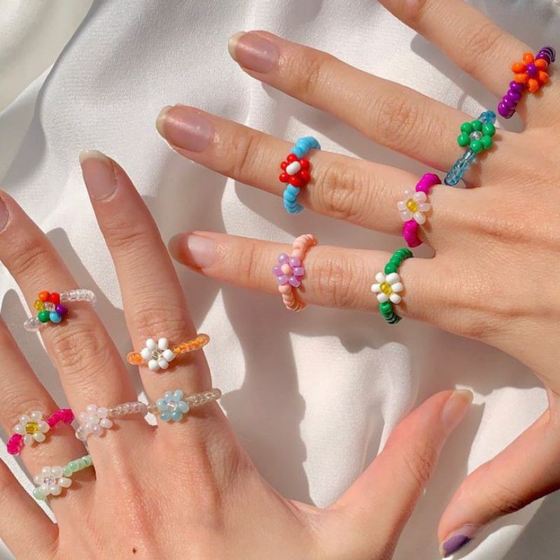 (PART 1) Promo cincin manik / Cincin bunga daisy / Cincin beads / Cincin cherry / Cincin Korea / Cincin Beads KPOP