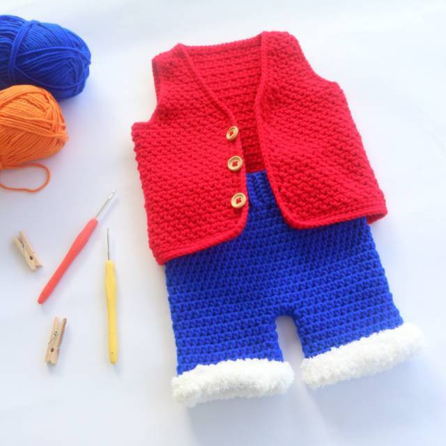 Kostum Bayi Photoshoot Luffy One Piece Lengkap