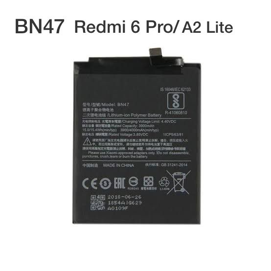 Battery Baterai Batre Handphone Redmi 6Pro A2 Lite/BN47, 8 8A/BN51, 9A 9C Poco M2 Pro/BN56, Note 6 Pro/BN48, Note 7 Pro/BN4A, Note 8 Pro/BN4J, Note 9/BN54, Note 9 Pro/BN53