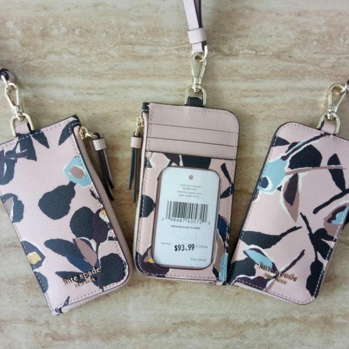 

BARANG BARU Lanyard Kate Spade Cameron Paper Rose Pink Multi
