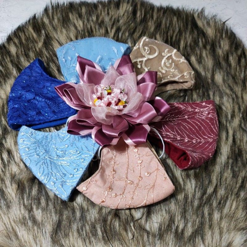 Masker fashion brokat tile paket isi 2