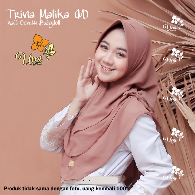 Jilbab Instan Cerutti Babydoll Trivia Malika || Jilbab Tiga Layer Cerutti Original GJM