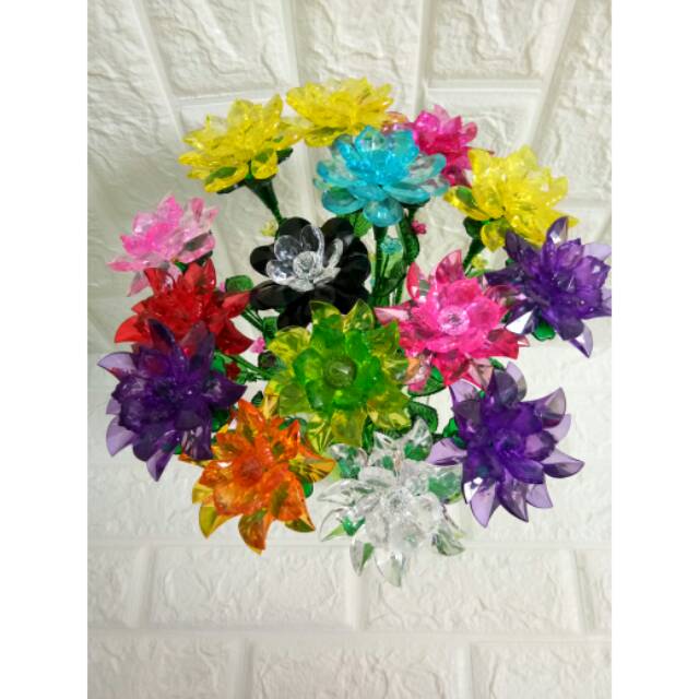 Bunga sabit kristal manik akrilik