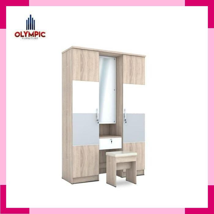 Lemari pakaian 3 pintu + meja rias merk OLYMPIC