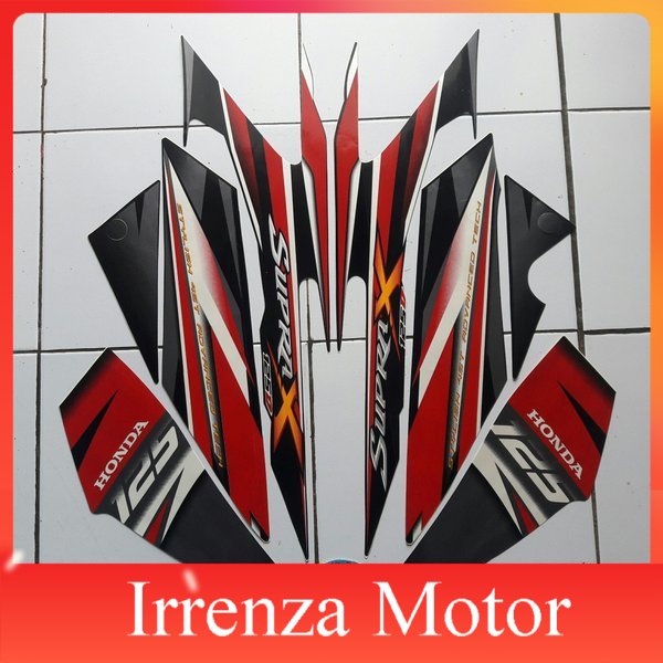 Striping sticker honda supra x 125d 2011 merah