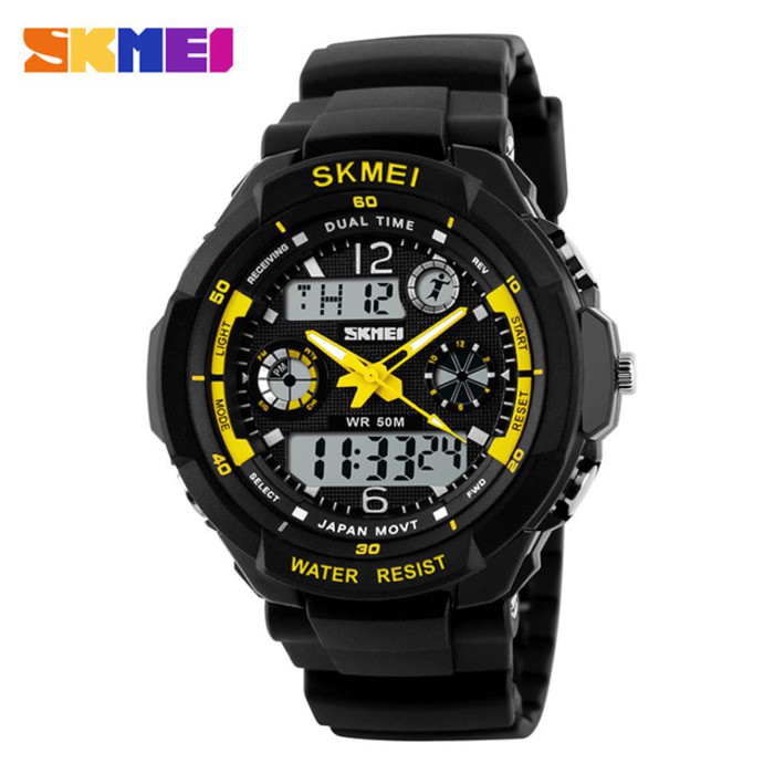 Jam Tangan Anak Digital Analog Skmei 1060 Yellow Water