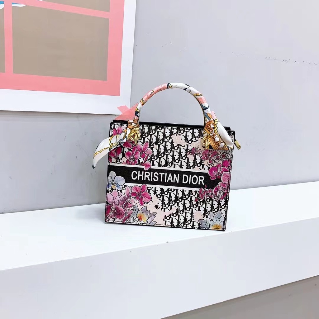 BJ60513 (TANPA BOX) - BLACK/KHAKI/PINK/WHITE - TAS JINJING SLEMPANG TOTEBAG HANDBAG MOTIF BUNGA TAS WANITA FASHION IMPORT MODIS ELEGAN TERMURAH TERLARIS TERBARU BAGSTORE JAKARTA TAS BATAM ZCJ0513 MIRIP ZC4408