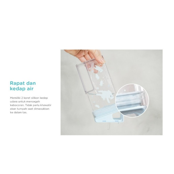 Mugu Square Straw Bottle With Handle - Botol Minum Anak 12m+ Sedotan Anti Tumpah Bottle Sedotan Botol Minum Anak Dengan Handle Pegangan