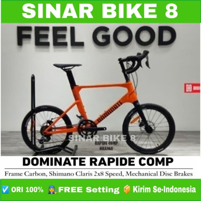 Sepeda Minivelo Ukuran 20 Inch DOMINATE RAPIDE COMP Carbon Shimano Claris 2x8 Speed