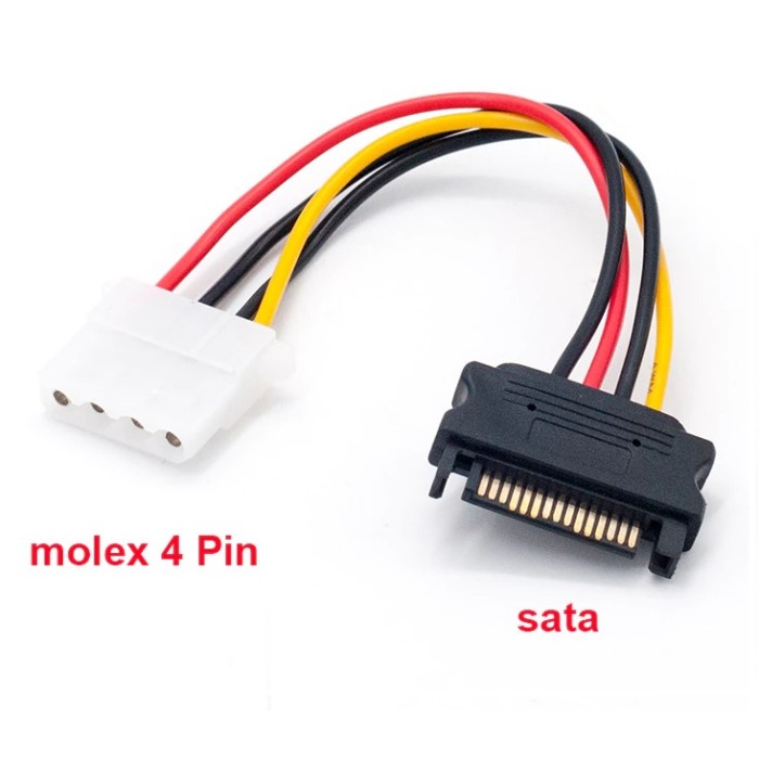 Jual Kabel Sata Power Pin Male To Molex Pin Female Adapter Converter