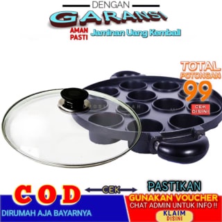 HAPPY CALL Cetakan Kue 12 Lubang Datar Loyang Martabak Mini Teflon Anti Lengket